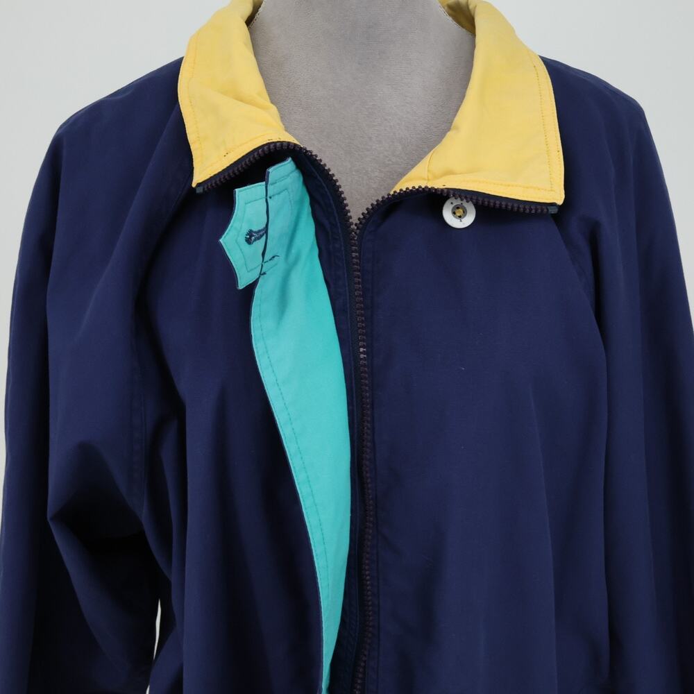 Braefair Sport Jacket Womens Medium Blue Full Zip Snaps Pockets Lined Vintage - Picture 12 of 16
